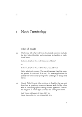Music TerminologyTitles ofWorksThe formal title of a work from the cla