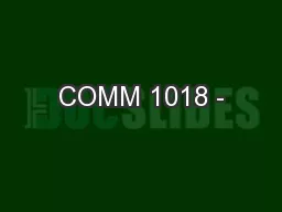 COMM 1018 -