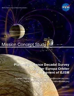 Jupiter Europa Orbiter Component of EJSM