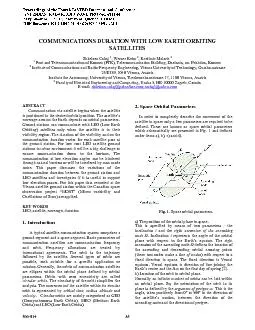 COMMUNICATIONS DURATION WITH LOW EARTH ORBITING Shkelzen Cakaj , Werne
