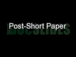 Post-Short Paper