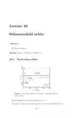 Lecture16SchwarzschildorbitsObjectives:PlanetarymotionReading:Schutz,1
