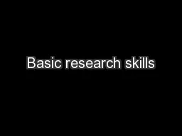 Basic research skills