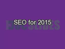 SEO for 2015