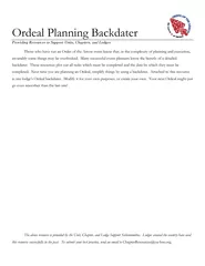 Ordeal Planning Backdater
