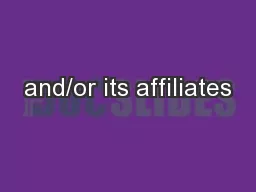 and/or its affiliates