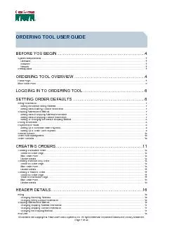 ORDERING TOOL USER GUIDE All contents are Copyright 