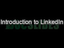 Introduction to LinkedIn