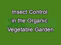 Insect Control in the Organic Vegetable Garden