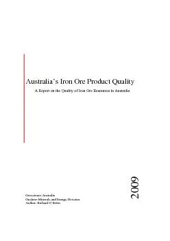 Australia’s Iron Ore Product Quality