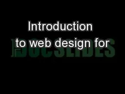 Introduction to web design for