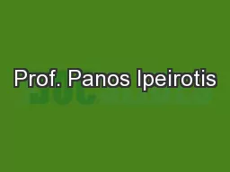 Prof. Panos Ipeirotis