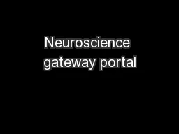 Neuroscience gateway portal