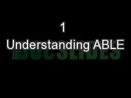 1 Understanding ABLE