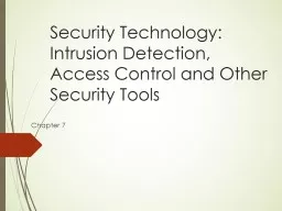 Security Technology: Intrusion Detection, Access Control an