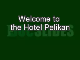 Welcome to the Hotel Pelikan