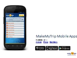 MakeMyTrip Mobile Apps