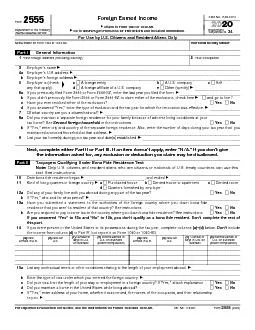 Form  Department of the Treasury Internal Revenue Service Foreign Earned Income Attach to Form 