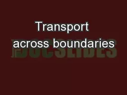 Transport across boundaries