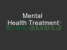 Mental Health Treatment