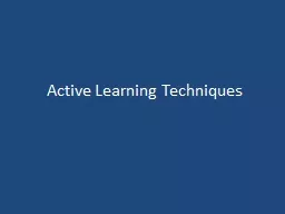 Active Learning Techniques