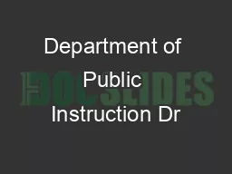 Department of Public Instruction Dr