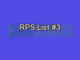 RPS List #3