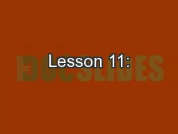 Lesson 11: