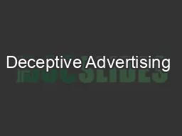 Deceptive Advertising 