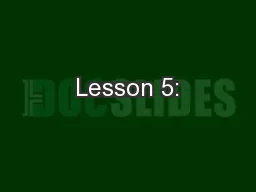 Lesson 5: