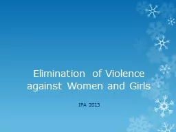 Elimination of Violence against Women and Girls