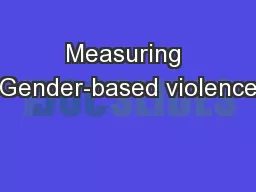 Measuring Gender-based violence