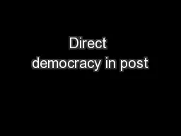 Direct democracy in post