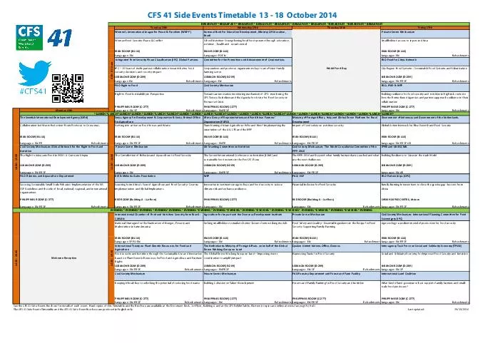 CFS  Side Events Timetable    October                                           