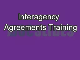 Interagency Agreements Training