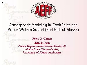 Atmospheric Modeling in Cook Inlet and