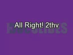 All Right! 2thv