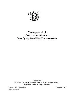 Management of  Noise from Aircraft Overflying Sensitive Environments
