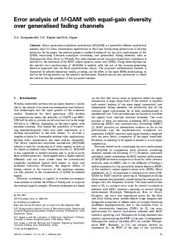 Erroranalysisof-QAMwithequal-gaindiversityovergeneralisedfadingchannel