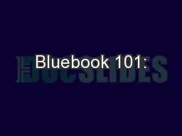 Bluebook 101: