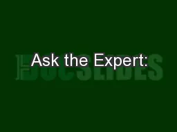 Ask the Expert: