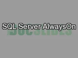 SQL Server AlwaysOn