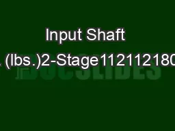 Input Shaft OHL (lbs.)2-Stage112112180180