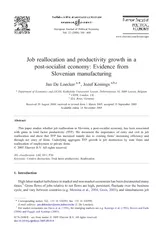 Jobreallocationandproductivitygrowthinapost-socialisteconomy:Evidencef