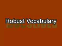 Robust Vocabulary