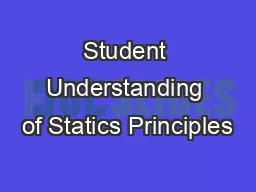 Student Understanding of Statics Principles