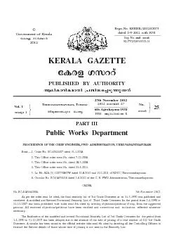 PROCEEDINGS OF THE CHIEF ENGINEER, PWD  ADMINISTRATION, THIRUVANANTHAP