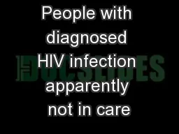People with diagnosed HIV infection apparently not in care