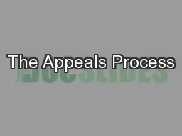 The Appeals Process