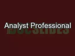 Analyst Professional